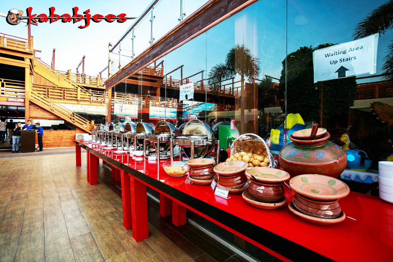 Buffet counter at Kababjees Multan