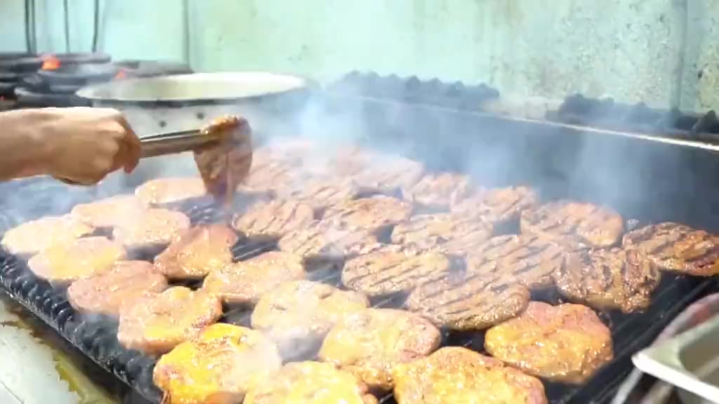 Kababs searing on the Kababjees grill
